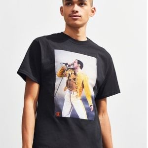 URBAN OUTFITTERS CHAMPION SIZE S QUEEN FREDDY MERCURY T-SHIRT BLACK
